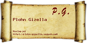 Plohn Gizella névjegykártya
